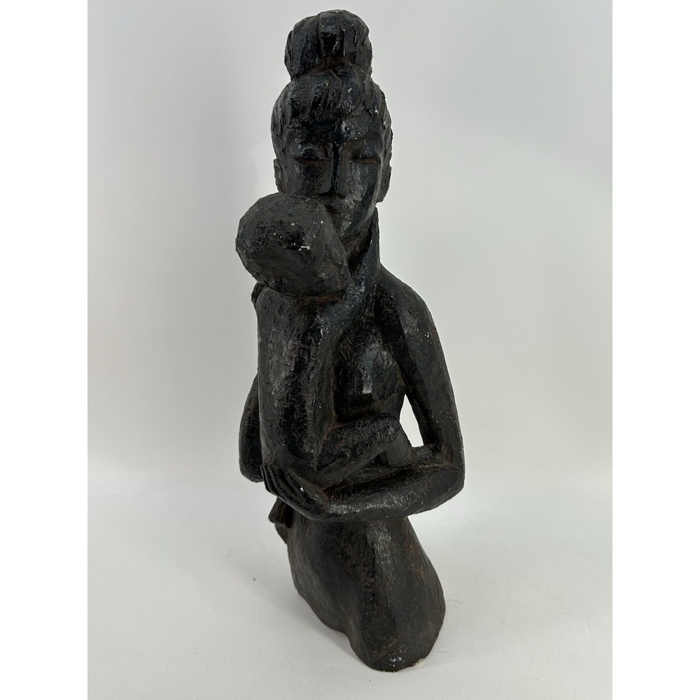 Vintage Mother Holding Child Sculpture Leo Park Art 18"